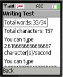 Writing Speed Test Java Mobile Phone Application