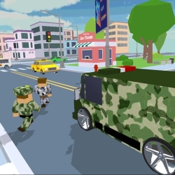 Blocky Army: City Rush Racer