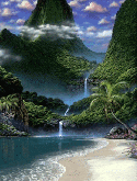 Waterfall In The Sea  Mobile Phone Screensaver