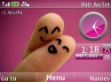 Cute Love Dual Clock Nokia Asha 210 Theme