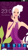 Girl In Purple CLauncher Android Mobile Phone Theme