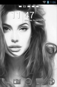 Angelina Jolie Sketch Go Launcher Android Mobile Phone Theme