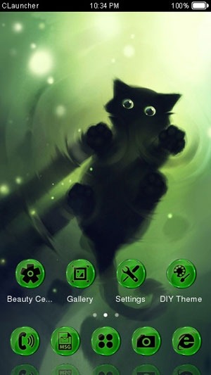 Black Kitten CLauncher Android Theme Image 1