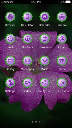 Dew Drops on Flower CLauncher Android Theme Image 2