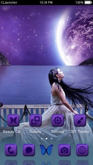 Moonlight Girl CLauncher Android Theme Image 1