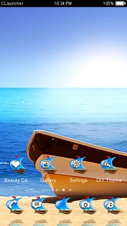 Beautiful Beach CLauncher Android Theme Image 1
