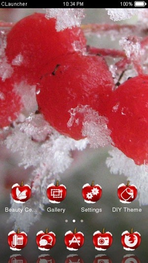 Red Cherry CLauncher Android Theme Image 1