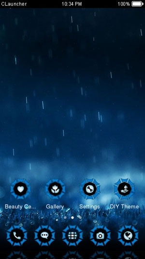 Blue Rain CLauncher Android Theme Image 1
