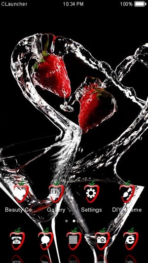 Water Strawberry CLauncher Android Theme Image 1