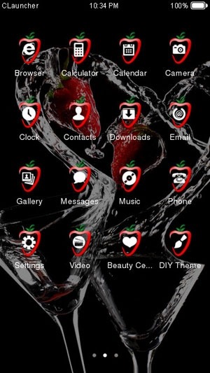 Water Strawberry CLauncher Android Theme Image 2