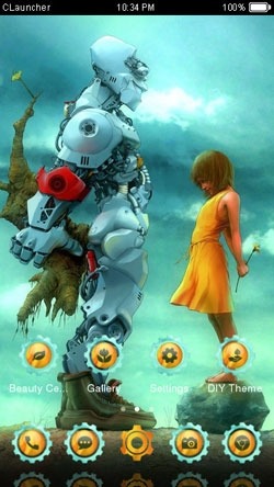 Robot Love CLauncher Android Theme Image 1