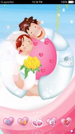 Cute Couple CLauncher Android Theme Image 1
