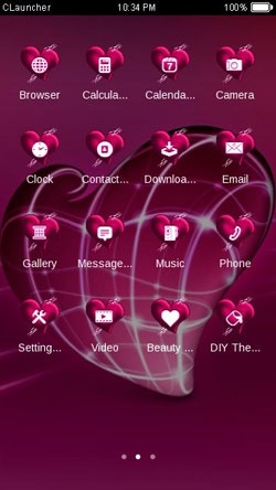 Pink Heart CLauncher Android Theme Image 2