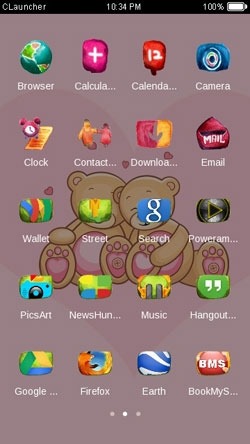 Pink Love CLauncher Android Theme Image 2