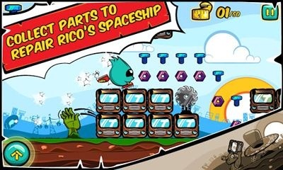 Running Rico Alien vs Zombies Android Game Image 2
