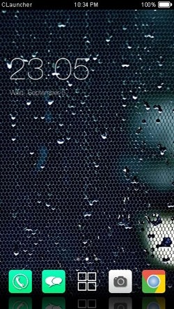 Wet Glass CLauncher Android Theme Image 1