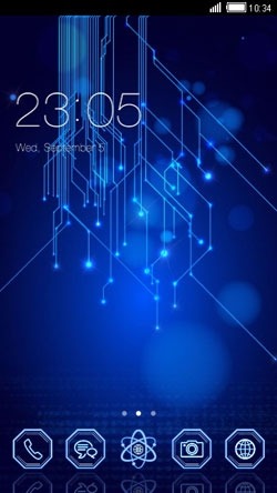 Blue Matrix CLauncher Android Theme Image 1
