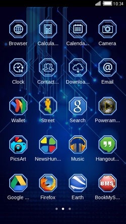 Blue Matrix CLauncher Android Theme Image 2