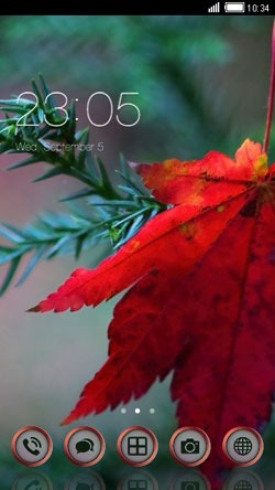 Red Leaf CLauncher Android Theme Image 1