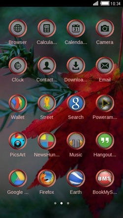 Red Leaf CLauncher Android Theme Image 2