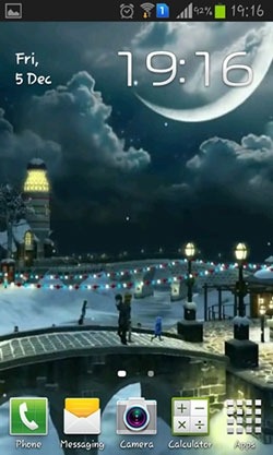 Winter Village 3D Android Wallpaper Image 1