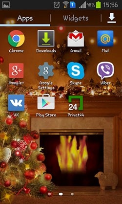Fireplace New Year 2015 Android Wallpaper Image 2
