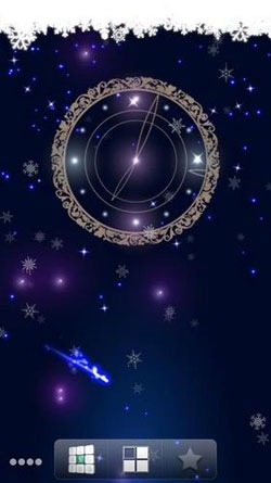 Snowy Night Clock Android Wallpaper Image 1