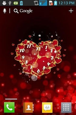 Heart Clock Android Wallpaper Image 1