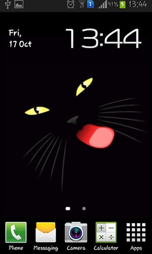 Black Cat Android Wallpaper Image 1