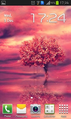Red Tree Android Wallpaper Image 1
