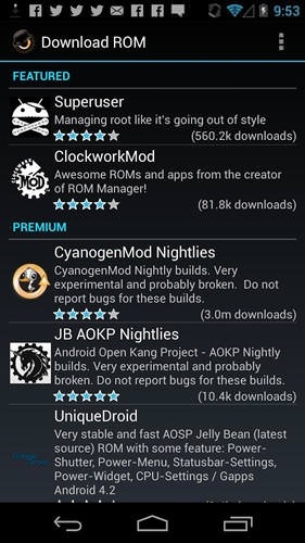 ROM Manager Android Application Image 2