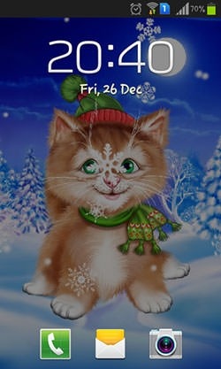 Winter Cat Android Wallpaper Image 2