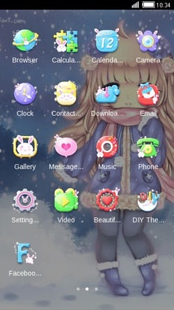 Kawaii Winter CLauncher Android Theme Image 2