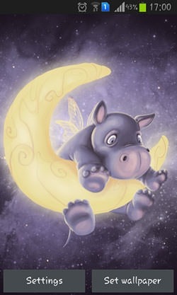 Sleepy Hippo Android Wallpaper Image 1