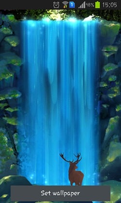 Mystic Waterfall Android Wallpaper Image 1