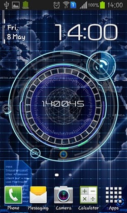 Radar: Digital Clock Android Wallpaper Image 1