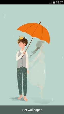 Rainy Romance Android Wallpaper Image 2
