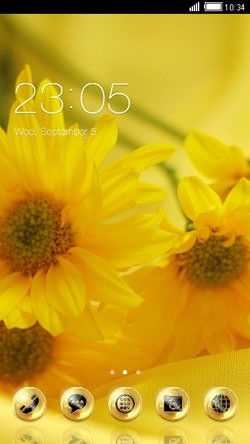 Yellow New Year CLauncher Android Theme Image 1