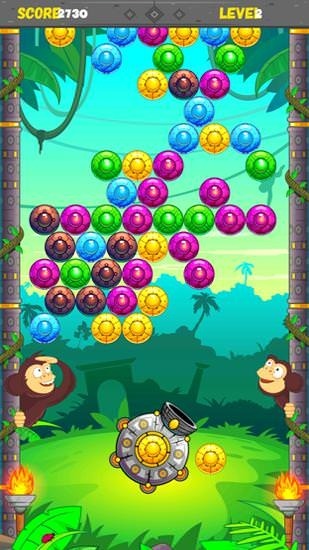 Jungle Monkey Bubble Shooter Android Game Image 2