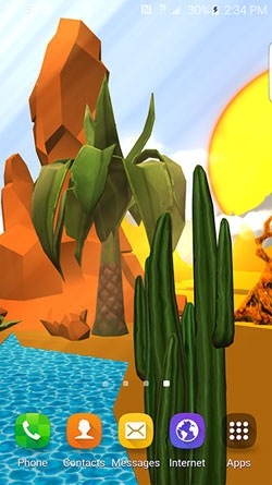 Cartoon Desert 3D Android Wallpaper Image 1