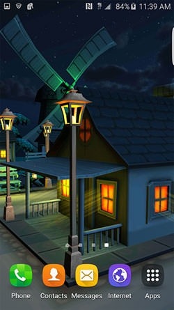 Cartoon Night Town 3D Android Wallpaper Image 1