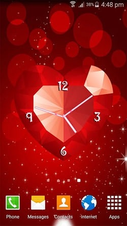 Hearts Clock Android Wallpaper Image 1