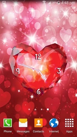 Hearts Clock Android Wallpaper Image 2