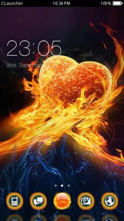 Heart On Fire CLauncher Android Theme Image 1