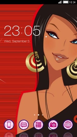Girl In Red CLauncher Android Theme Image 1