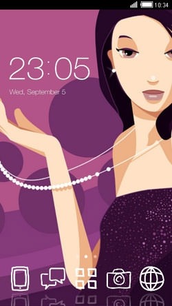 Girl In Violet CLauncher Android Theme Image 1