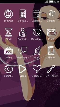 Girl In Violet CLauncher Android Theme Image 2