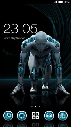 Neon Robot CLauncher Android Theme Image 1