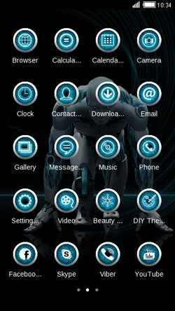 Neon Robot CLauncher Android Theme Image 2