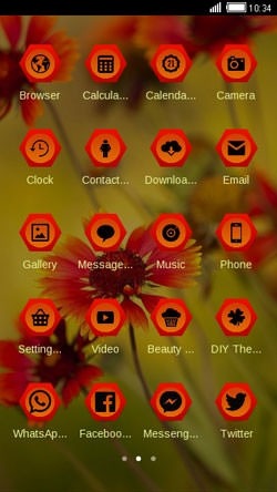 Red Flower CLauncher Android Theme Image 2